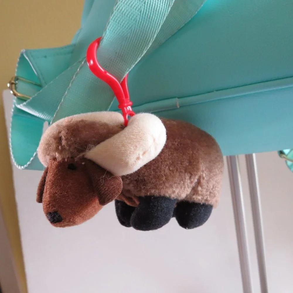 Bison Buffalo BACKPACK CLIP plush mini stuffed animal #2 zoo animals